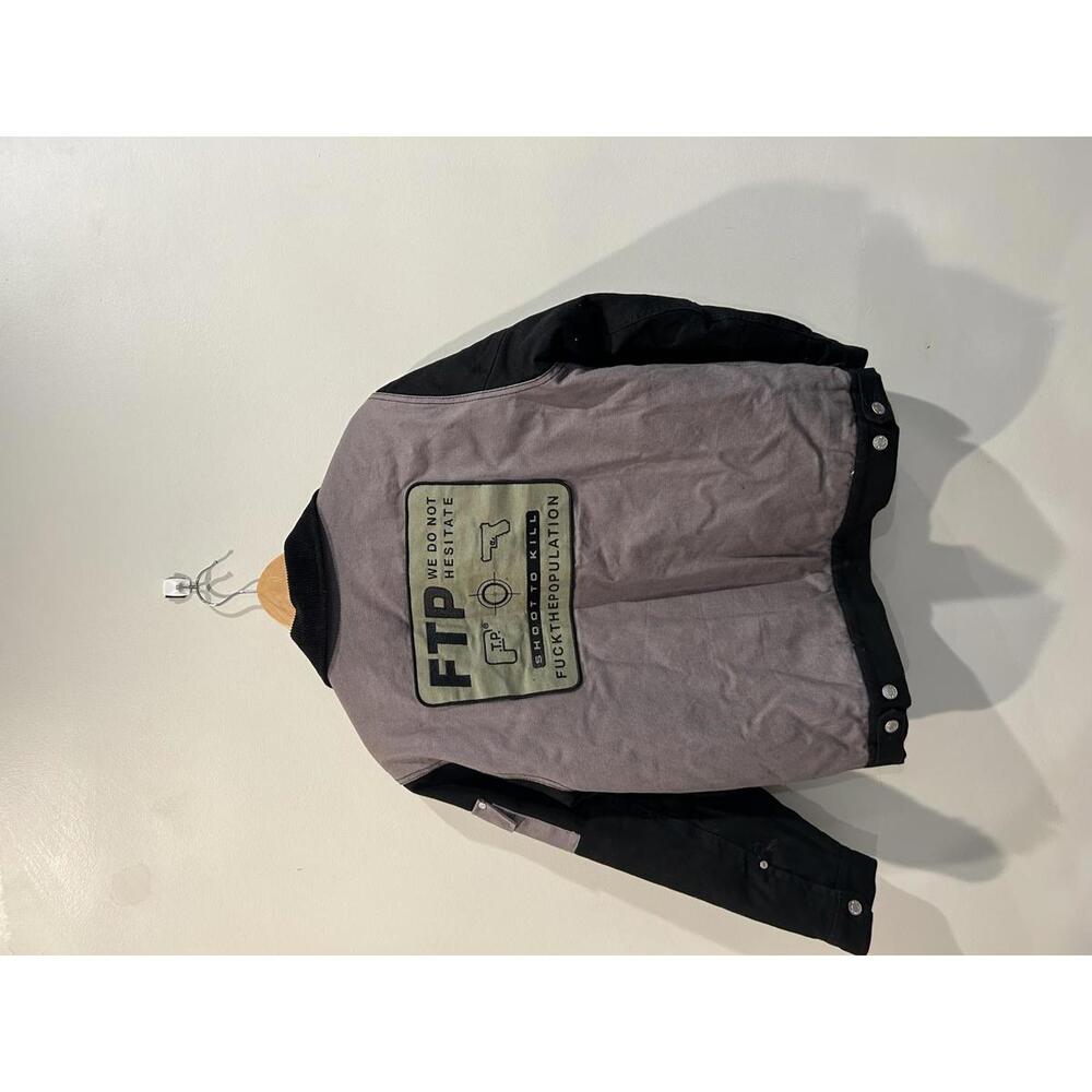 FTP Orange Label Jacket Men’s Medium Black Gray Shoot to Kill Patch Streetwear